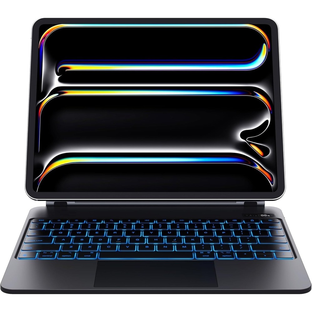 CHESONA iPad Pro 13 Case Keyboard Backlit Trackpad Floating Stand Black